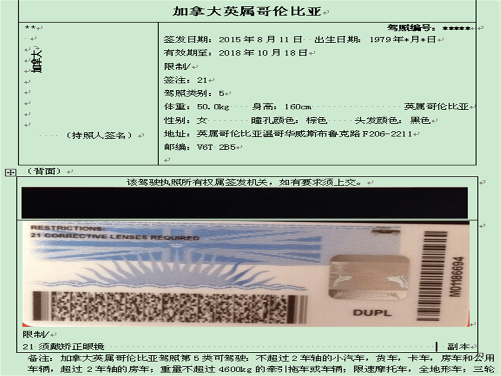 国外驾照兑换翻译
