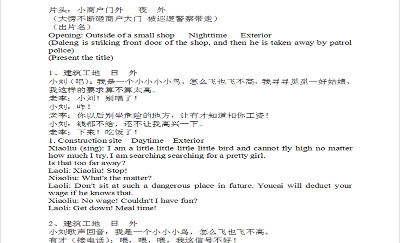 影视剧本、字幕翻译、配音
